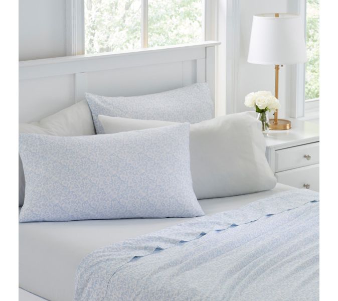 Laura Ashley Belle - Cotton Blue Queen Sheet Se — View 4