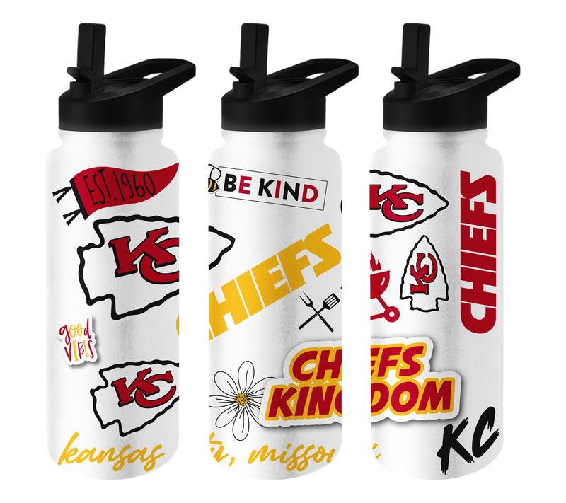 Logo Brands NFL 34oz Stainless Steel Quencher Bottle — Main view