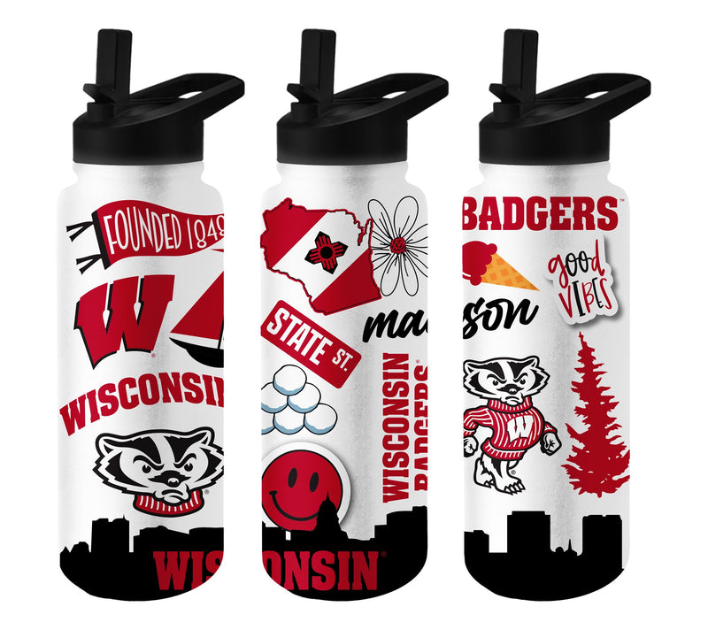 Logo Brands NCAA 34oz Stainless Steel QuencherBottle — View 4