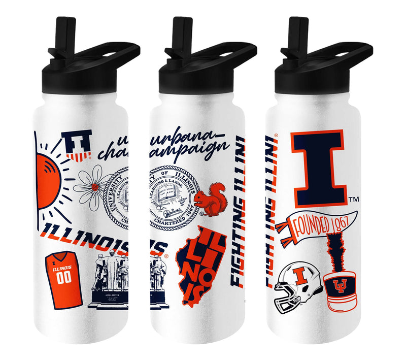 Logo Brands NCAA 34oz Stainless Steel QuencherBottle — View 17