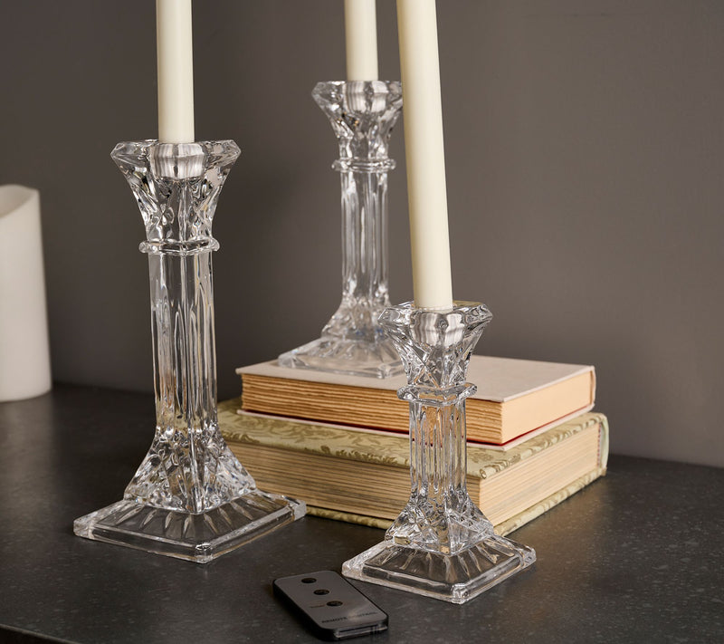 Hotel du Cobb Set of 3 Glass Candle Holders with Candles by Dennis Basso — View 2