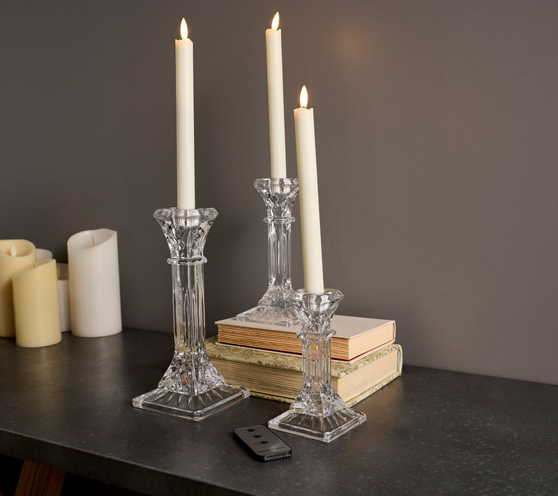 Hotel du Cobb Set of 3 Glass Candle Holders with Candles by Dennis Basso — Main view