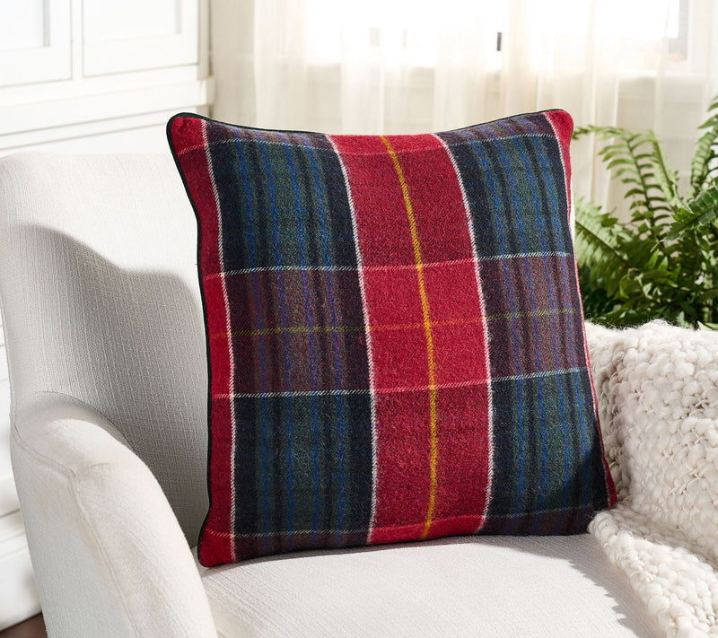 Mrs. H by Dee Hilfiger Velvet Backed Cashmere Plaid Throw Pillow — Main view