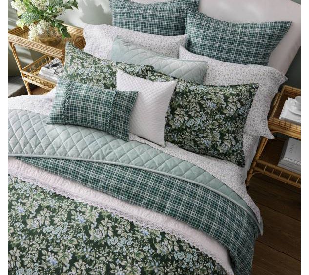Laura Ashley Bramble Floral Green King ComforteSham Bonus Se — View 7