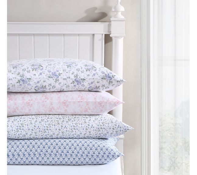 Laura Ashley Rosemarie Blue King Sheet Set — View 10
