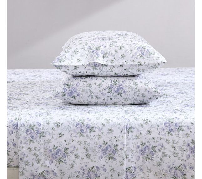 Laura Ashley Lilian Purple King Sheet Set — View 5