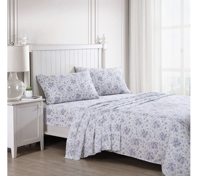 Laura Ashley Lilian Purple King Sheet Set — View 9