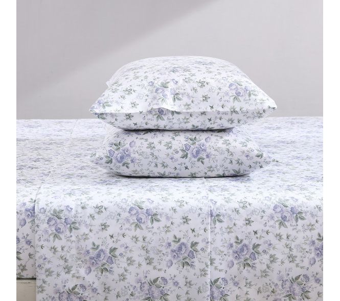Laura Ashley Lilian Purple Queen Sheet Set — View 5