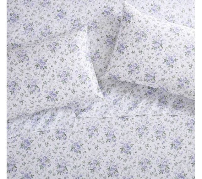Laura Ashley Lilian Purple Queen Sheet Set — View 4