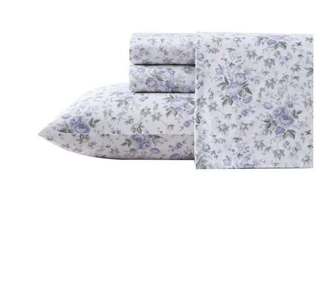 Laura Ashley Lilian Purple Queen Sheet Set — Main view