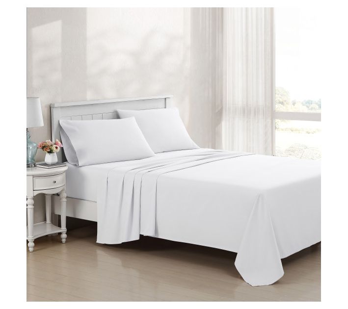 Laura Ashley Solid White King Sheet Set — View 6