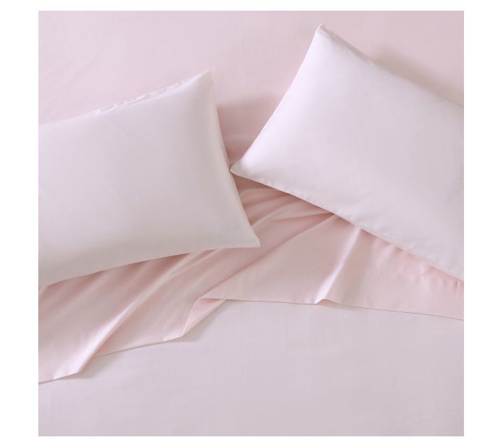 Laura Ashley Solid Pink Queen Sheet Set — View 2