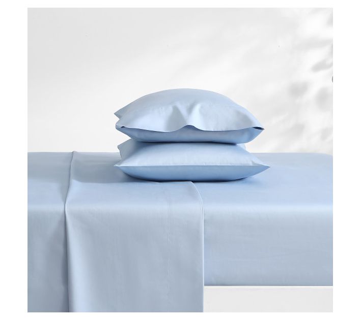 Laura Ashley Solid Blue King Sheet Set — View 3
