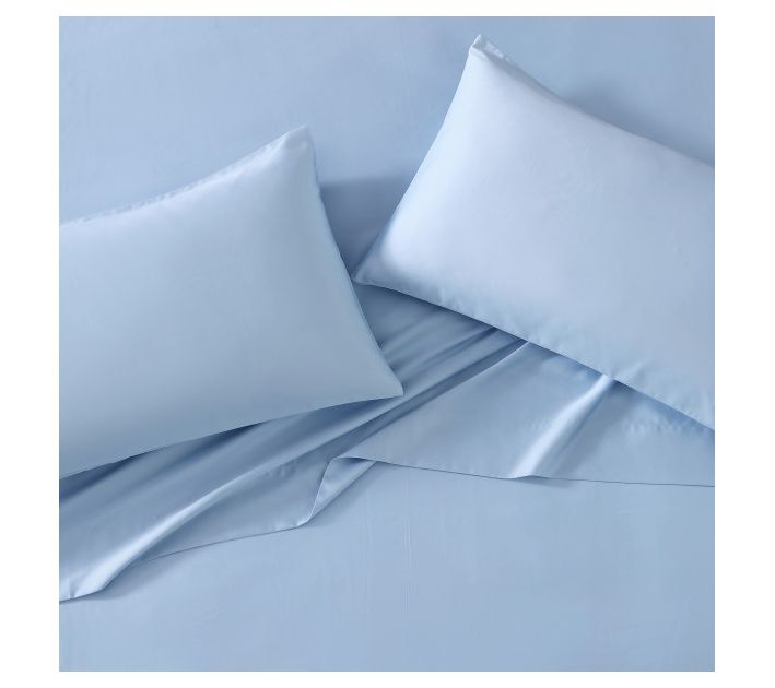 Laura Ashley Solid Blue Queen Sheet Set — View 2