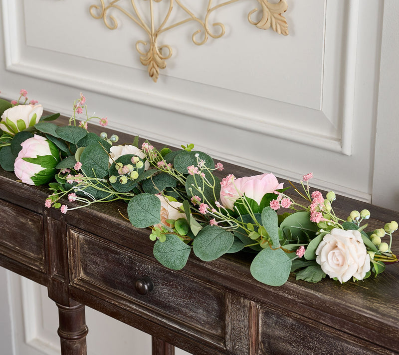 4' Peony, Rose and Berry Garland by Valerie — Main view