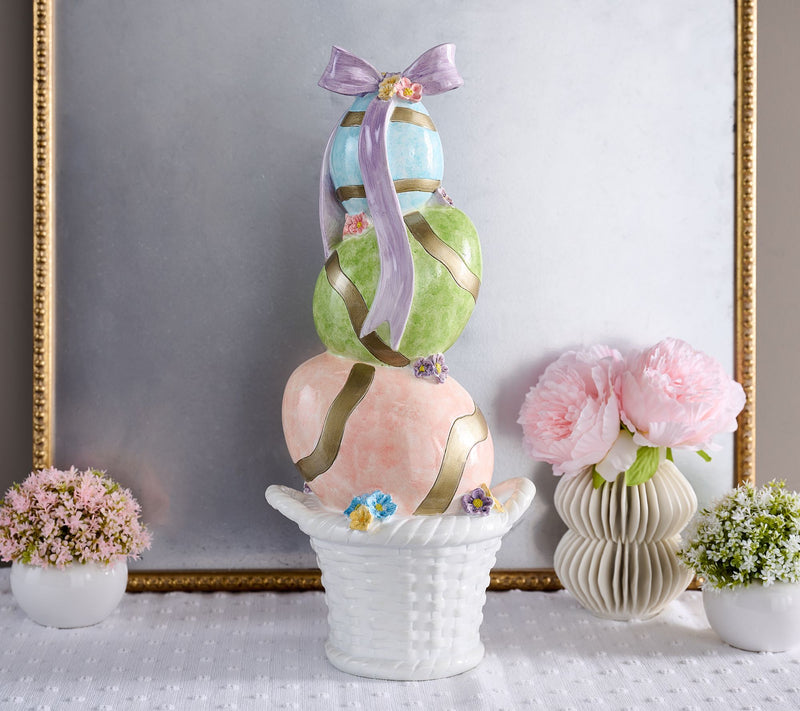 18.5" Egg Tree in Basket with Bow by Valerie — Main view