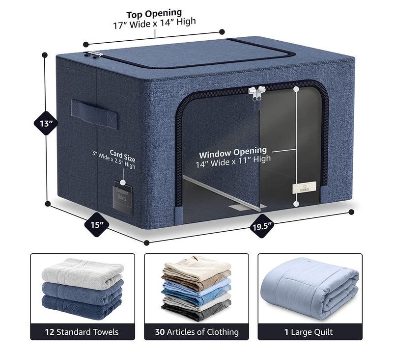 Sorbus Foldable Organizer Bin with Divided Interior - Large — View 4
