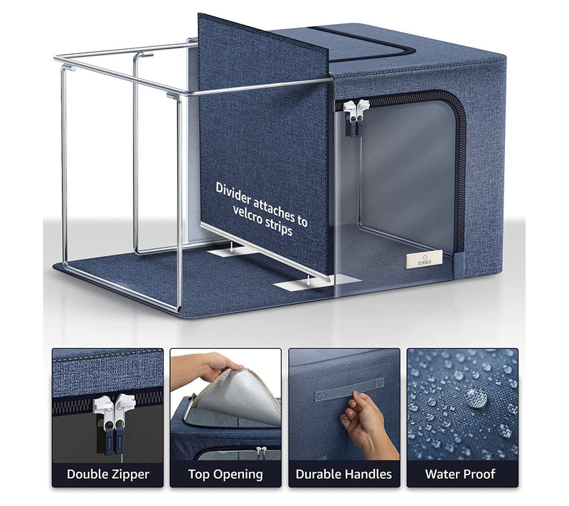 Sorbus Foldable Organizer Bin with Divided Interior - Large — View 2