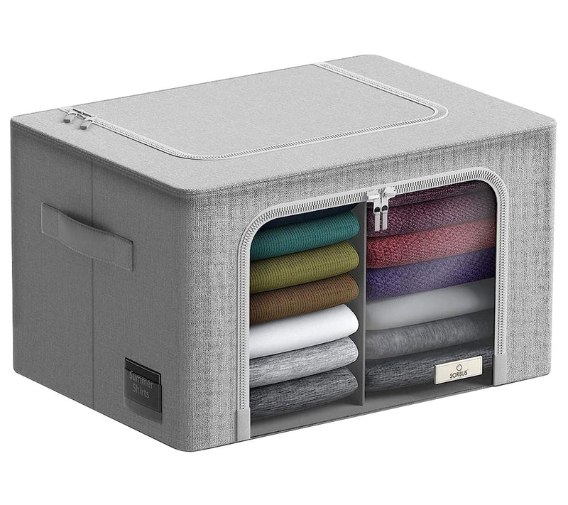 Sorbus Foldable Organizer Bin with Divided Interior - Large — View 15