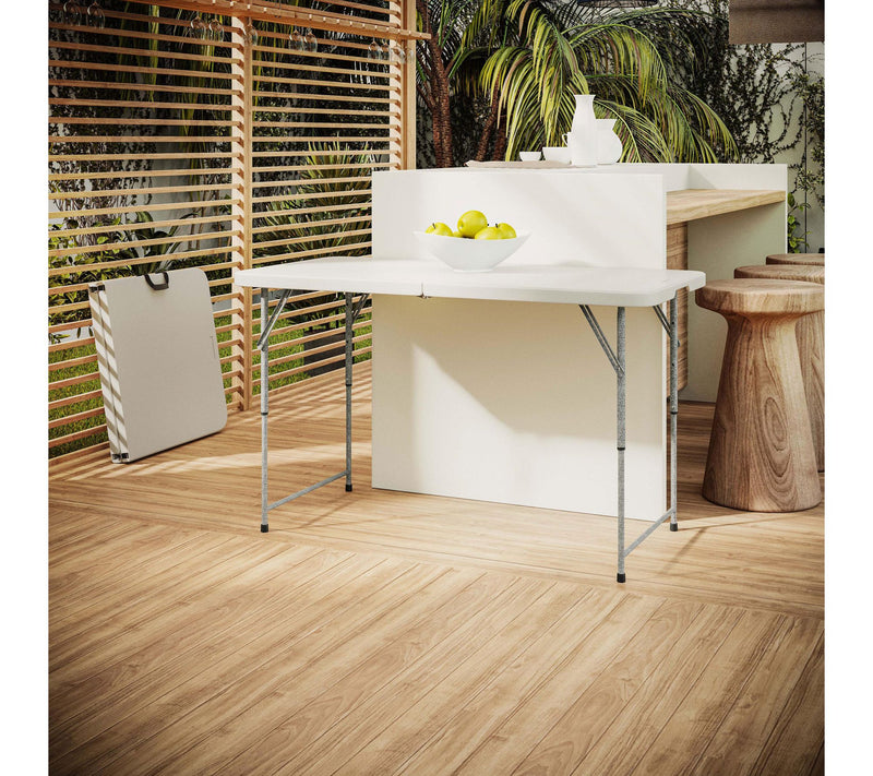 Techni Home 4' Granite White Adjustable HeightFolding Table — View 9