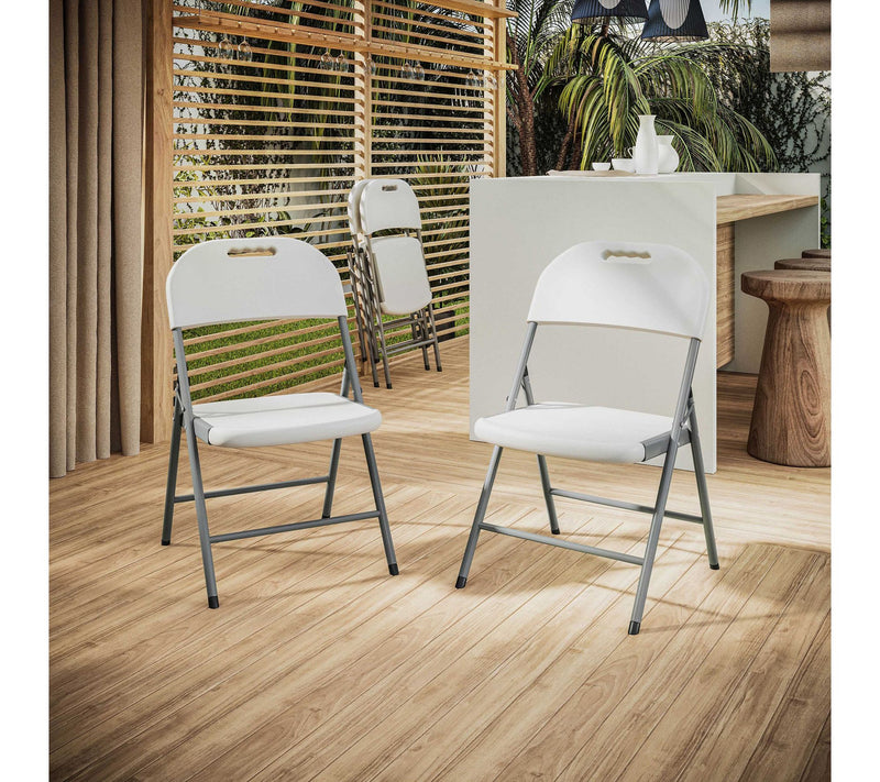 Techni Home  Set of 4 Granite White Folding Chairs — View 8