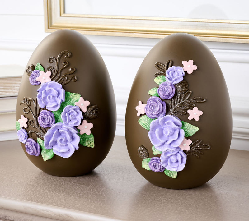 Set of 2 Chocolate Flower Embossed Eggs by Valerie — View 5