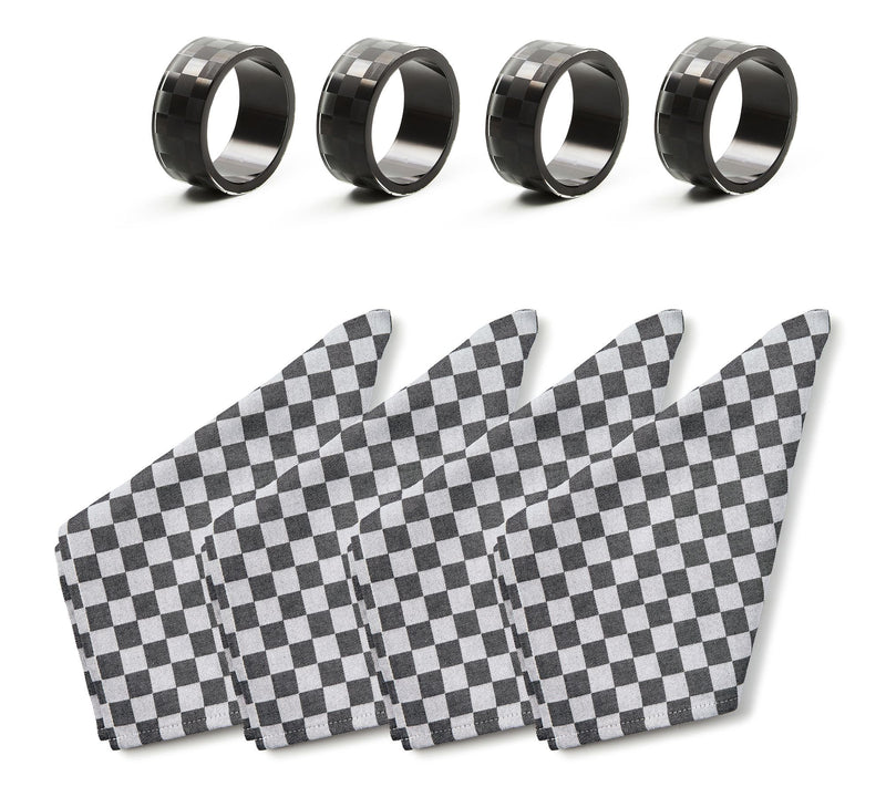 MacKenzie Childs Set of 4 Napkins and Napkin Rings — View 11
