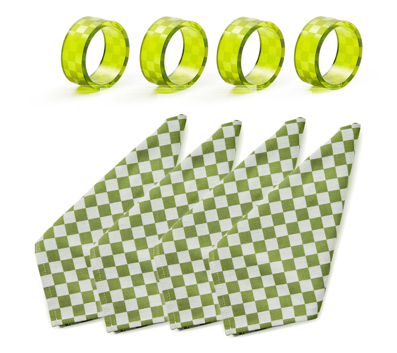 MacKenzie Childs Set of 4 Napkins and Napkin Rings — View 12