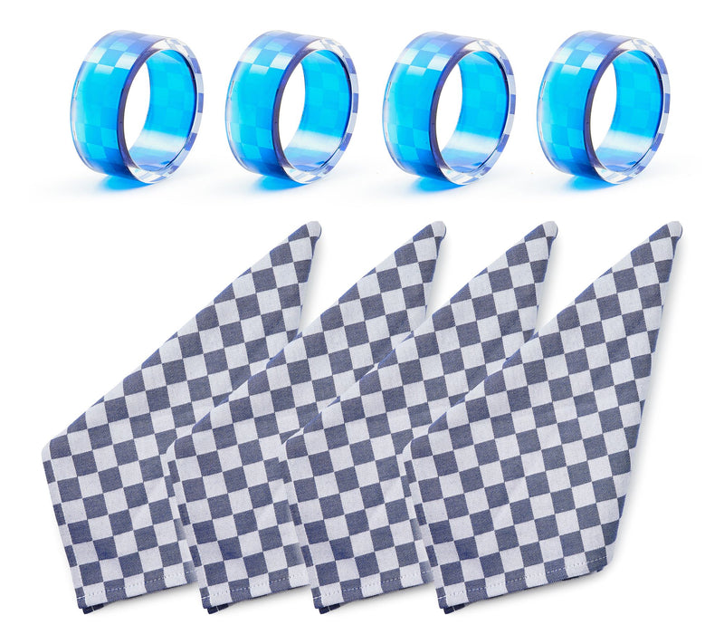 MacKenzie Childs Set of 4 Napkins and Napkin Rings — View 13