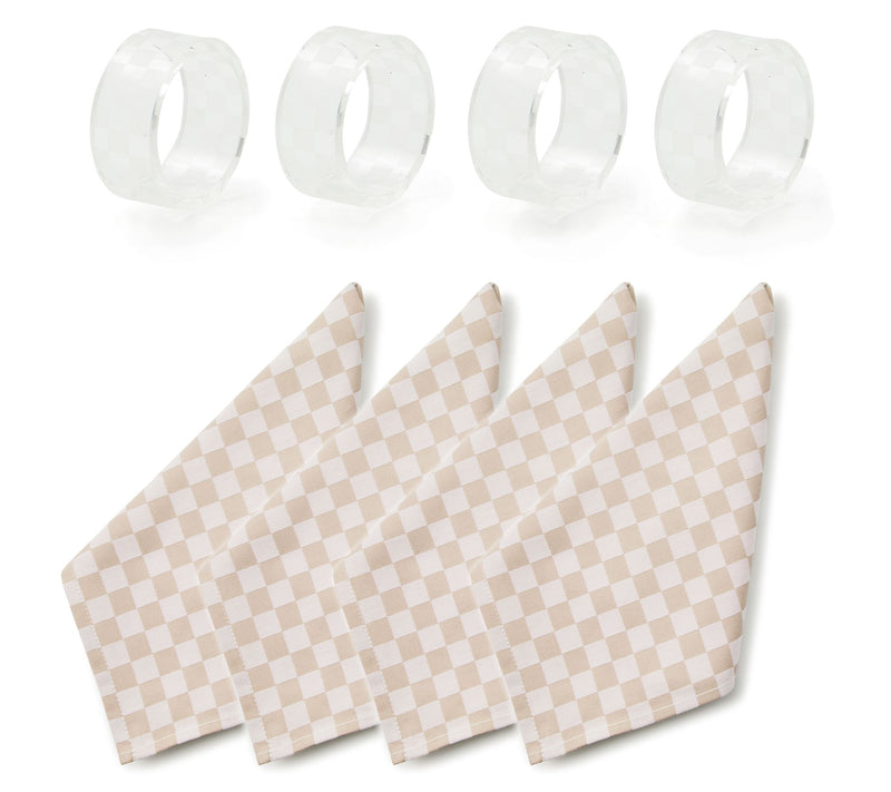 MacKenzie Childs Set of 4 Napkins and Napkin Rings — View 3