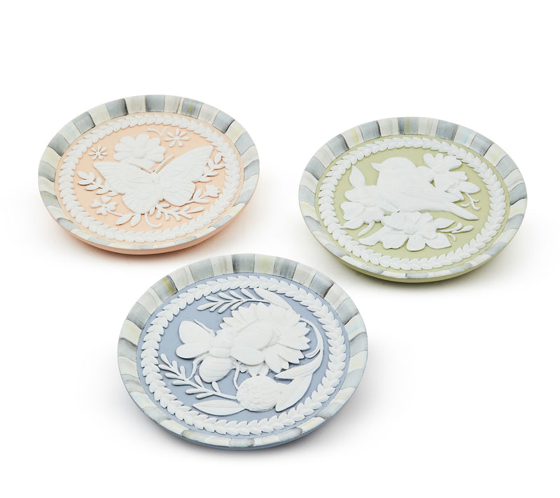 MacKenzie Childs Set of 3 Cameo Resin Trinket Trays — View 2