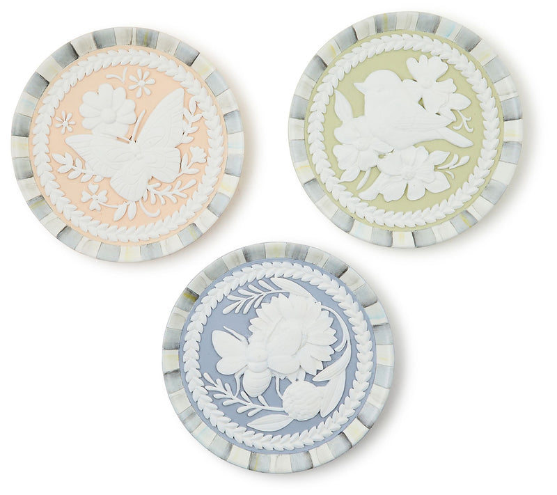 MacKenzie Childs Set of 3 Cameo Resin Trinket Trays — Main view