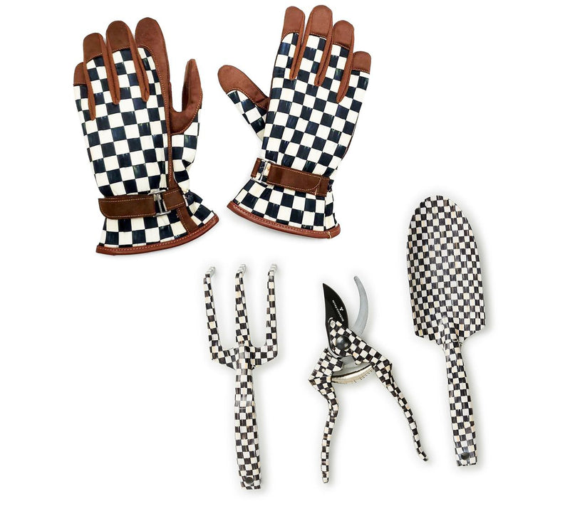 MacKenzie Childs Set of 3 Gardening Tools and Gloves — Main view