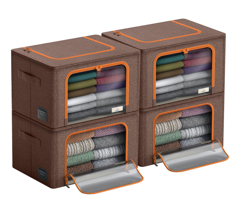 Sorbus Medium Foldable Storage Bin with Window- 4 Pack — View 16
