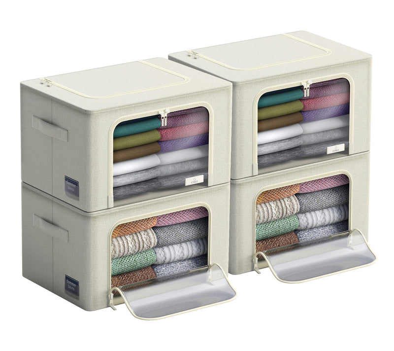 Sorbus Medium Foldable Storage Bin with Window- 4 Pack — Main view