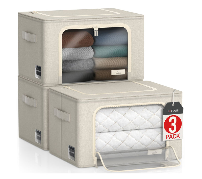 Sorbus Storage Bins - 3 Pack Foldable OrganizerSet — View 10
