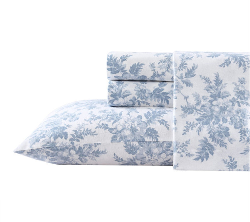 Laura Ashley Vanessa Blue Twin Flanne l Sheet St — View 9