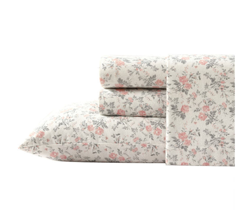 Laura Ashley Rosalie Grey Queen Sheet Set — View 10