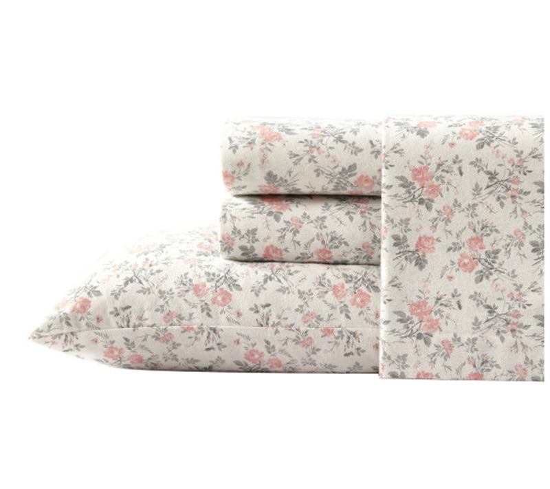 Laura Ashley Rosalie Grey Twin Sheet Set — View 10