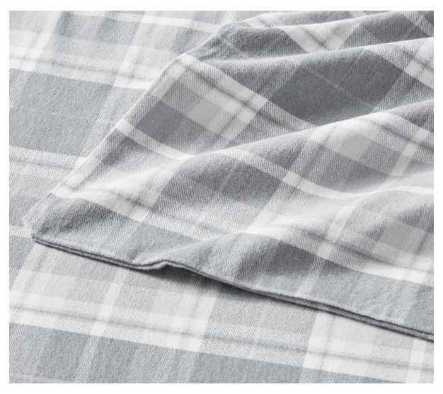 Laura Ashley Mulholland Plaid Grey Full Sheet Set — View 3