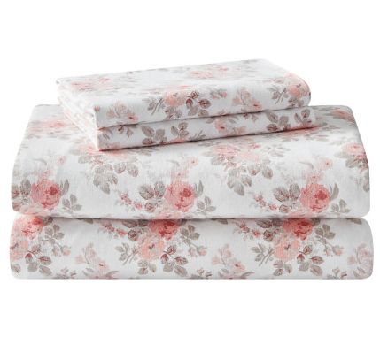 Laura Ashley Lisalee Pink Twin Sheet Set — View 7