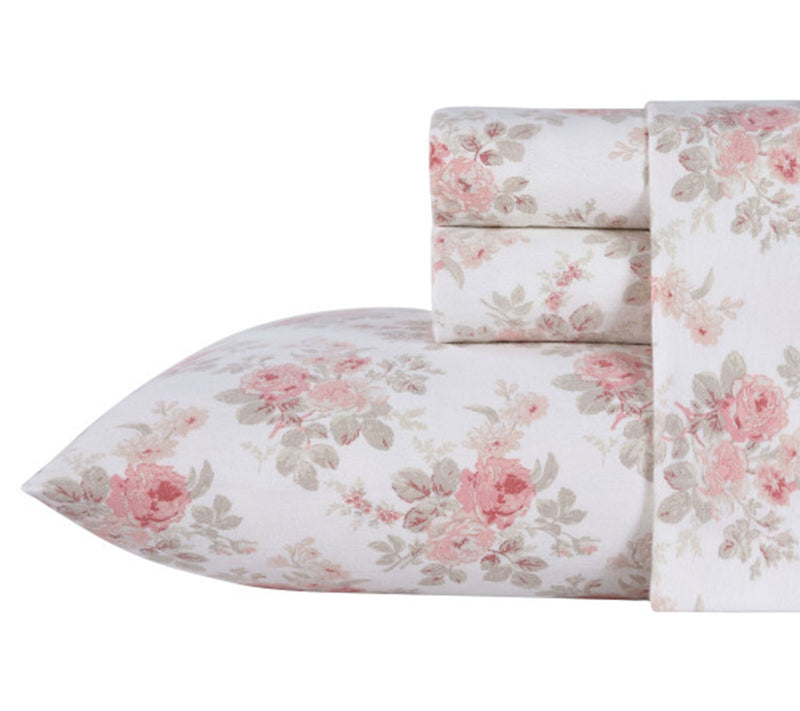 Laura Ashley Lisalee Pink Twin Sheet Set — Main view