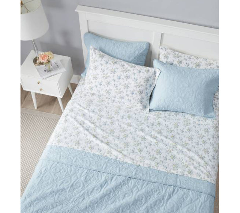 Laura Ashley Le Fleur Blue King Sheet Set — View 5
