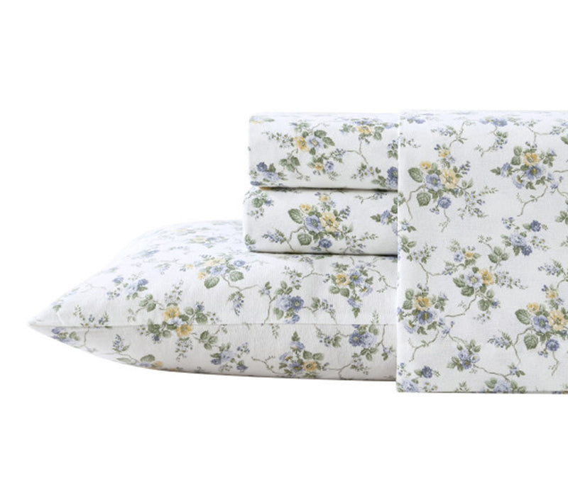 Laura Ashley Le Fleur Blue Queen Sheet Set — Main view