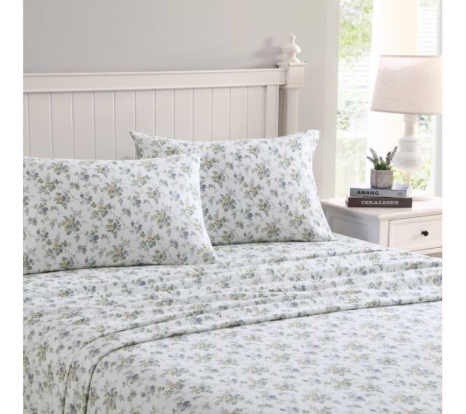 Laura Ashley Le Fleur Blue Full Sheet Set — View 7