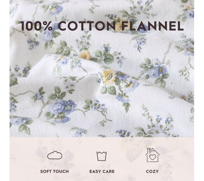 Laura Ashley Le Fleur Blue Twin Sheet Set — View 8