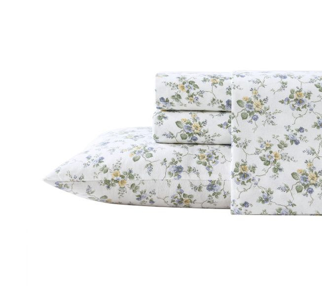 Laura Ashley Le Fleur Blue Twin Sheet Set — Main view