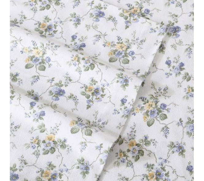 Laura Ashley Le Fleur Blue Twin Sheet Set — View 5