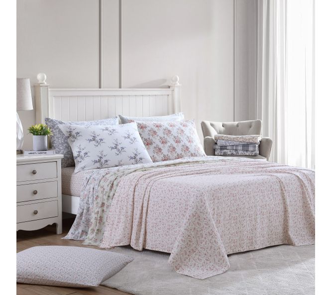 Laura Ashley Fawna Grey Twin Sheet Set — View 8