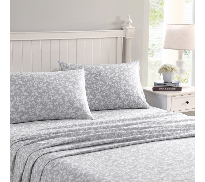 Laura Ashley Crestwood Grey Twin Sheet Set — View 8